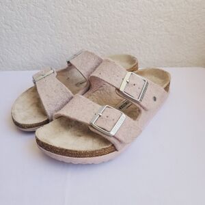Birkenstock Arizona Double Wool Pink Sandals Size 37 L6